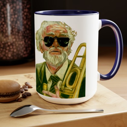 Ceramic Trombonist Coffee Mugs, 15oz