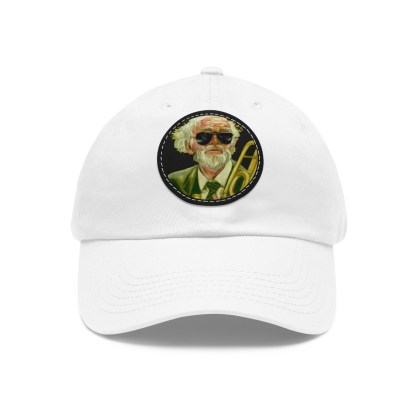 The Trombonist Dad Hat with Leather Patch (Round)