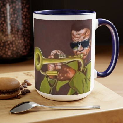 Ceramic Trumpeteer Coffee Mugs, 15oz