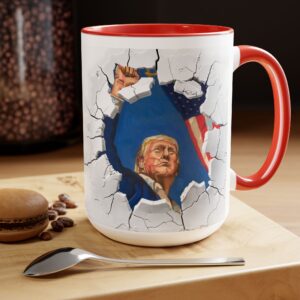 Ceramic Trump For America Breakthrough Mug - 15oz - Fight For America - Patriotic Coffee Mug - Political Supporter Gift