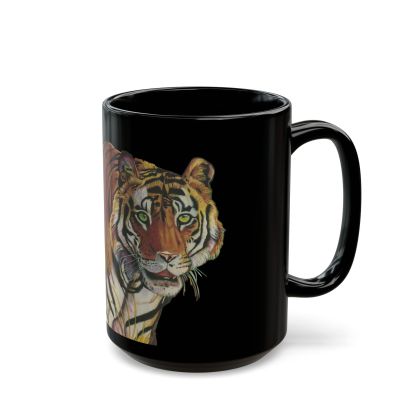 Black Ceramic Tiger On The Prowl Mug (11oz, 15oz)
