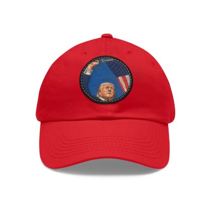 Trump For America Dad Hat with Leather Patch (Round)