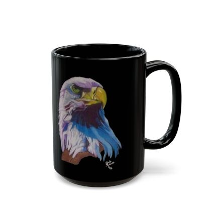 Black Ceramic Eagle Eye Mug (11oz, 15oz)