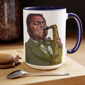 Ceramic The Saxophonist Clear Mug, 15oz