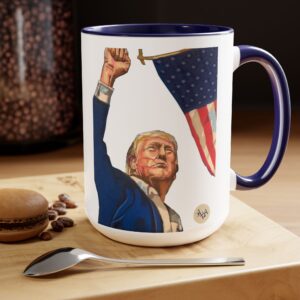 Clear Ceramic Trump For America Mug - 15oz - Fight For America - Patriotic Coffee Mug - Political Supporter Gift